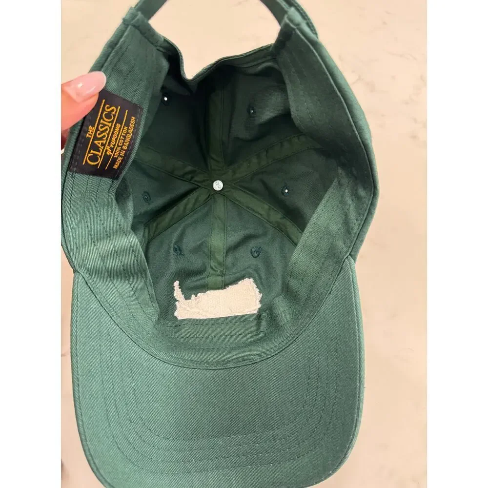 Yupoong Classics Baseball Hat Men's Green Cotton Cross Country United States Map